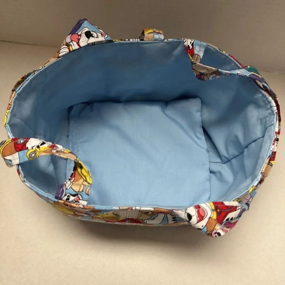 Handmade Homemade Lined Mini Tote Bag/Gift Bag Blue Paw Patrol Print Dog Bag